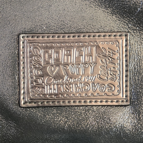 COACH Silver Metallic POPPY Shoulder 2-Way Bag - Picture 6 of 16